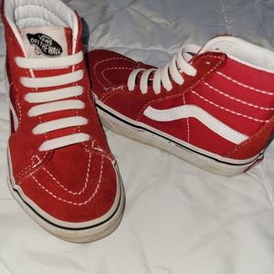 Kids Van's Red size 12 Adorbale skater shoes